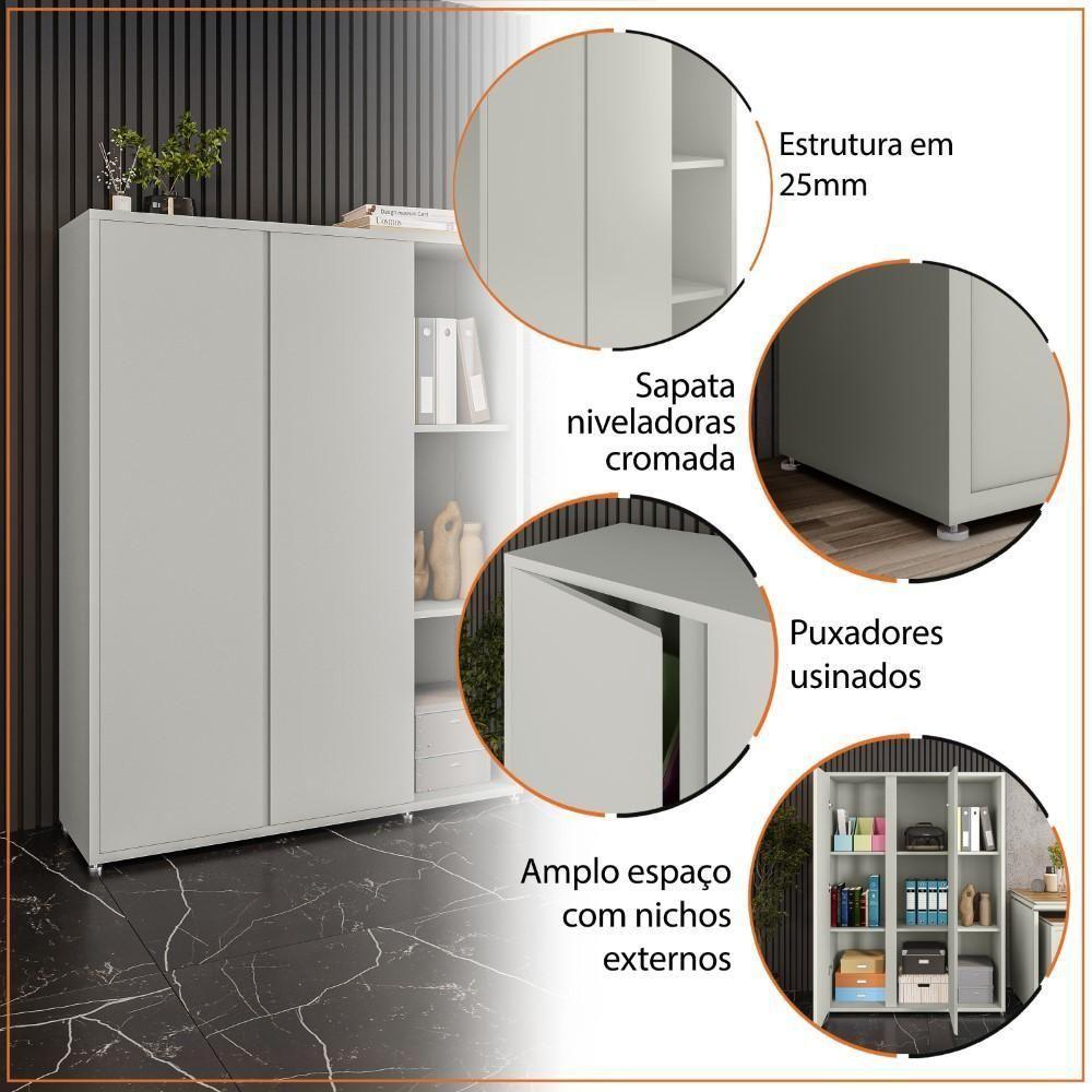 Conjunto Sala De Jantar 2 Peças Armário Alto E Buffet Balcão - Fendi E Freijó Fendi E Freijó - 6