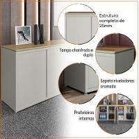 Conjunto Sala De Jantar 2 Peças Armário Alto E Buffet Balcão - Fendi E Freijó Fendi E Freijó - 7