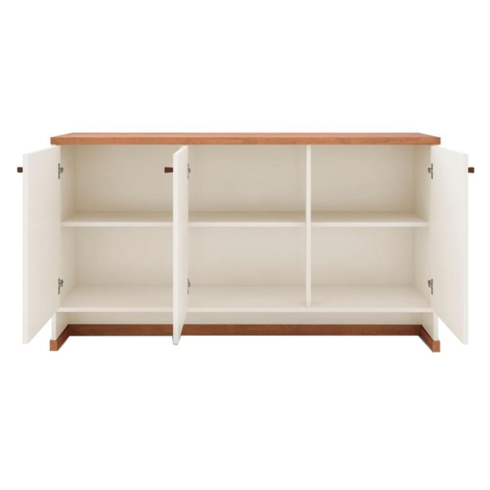 Conjunto Sala De Jantar 2 Peças - Aparador E Estante Verbena - Offwhite/naturale Offwhite/naturale - 9