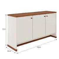 Conjunto Sala De Jantar 2 Peças - Aparador E Estante Verbena - Offwhite/naturale Offwhite/naturale - 7