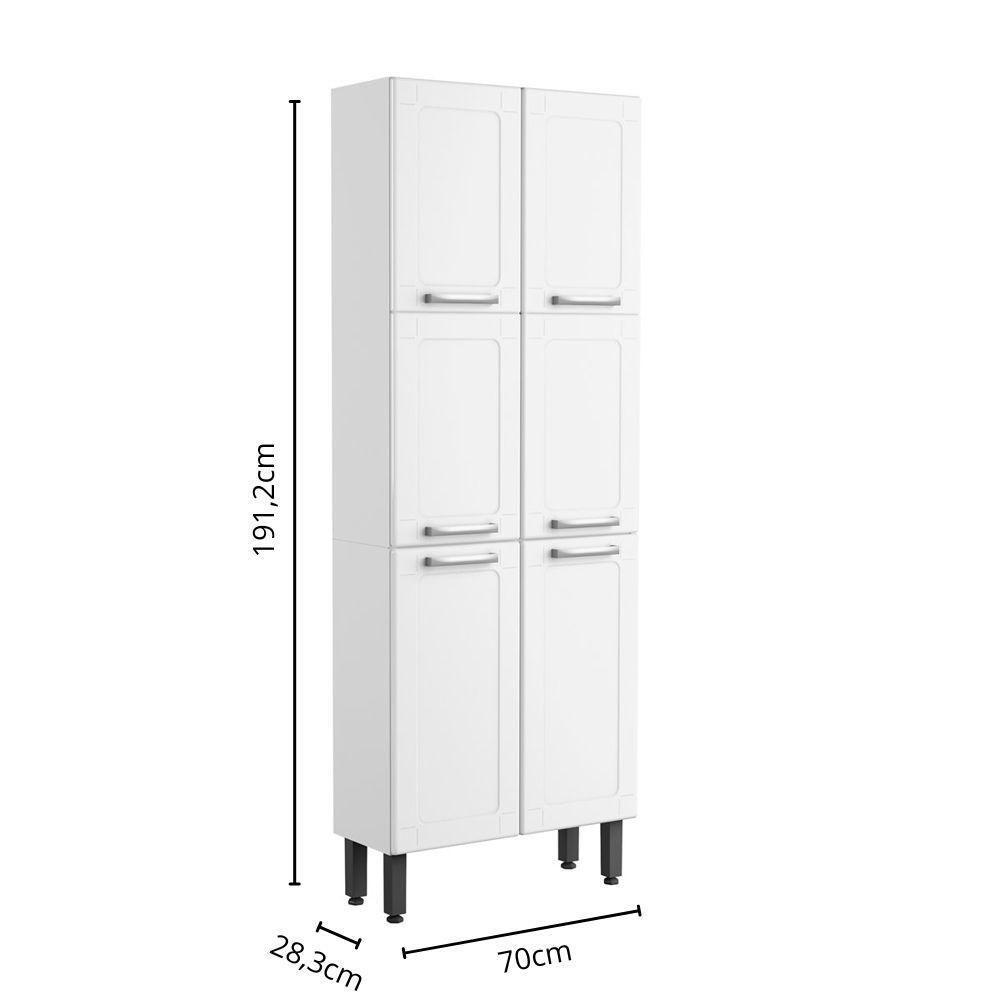 Armário Paneleiro Aço 6 Portas Branco Múltipla Bertolini Branco - 2