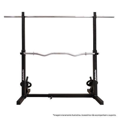 Suporte Cavalete Ajustável Athletic 120kg Para Agachamento Supino Semi-profissional Casa Condomínio