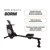 Remo Seco Athletic 80rm 8 Níveis Magnéticos Dobrável Suporta 110kg Treino Completo Em Casa Preto - 3