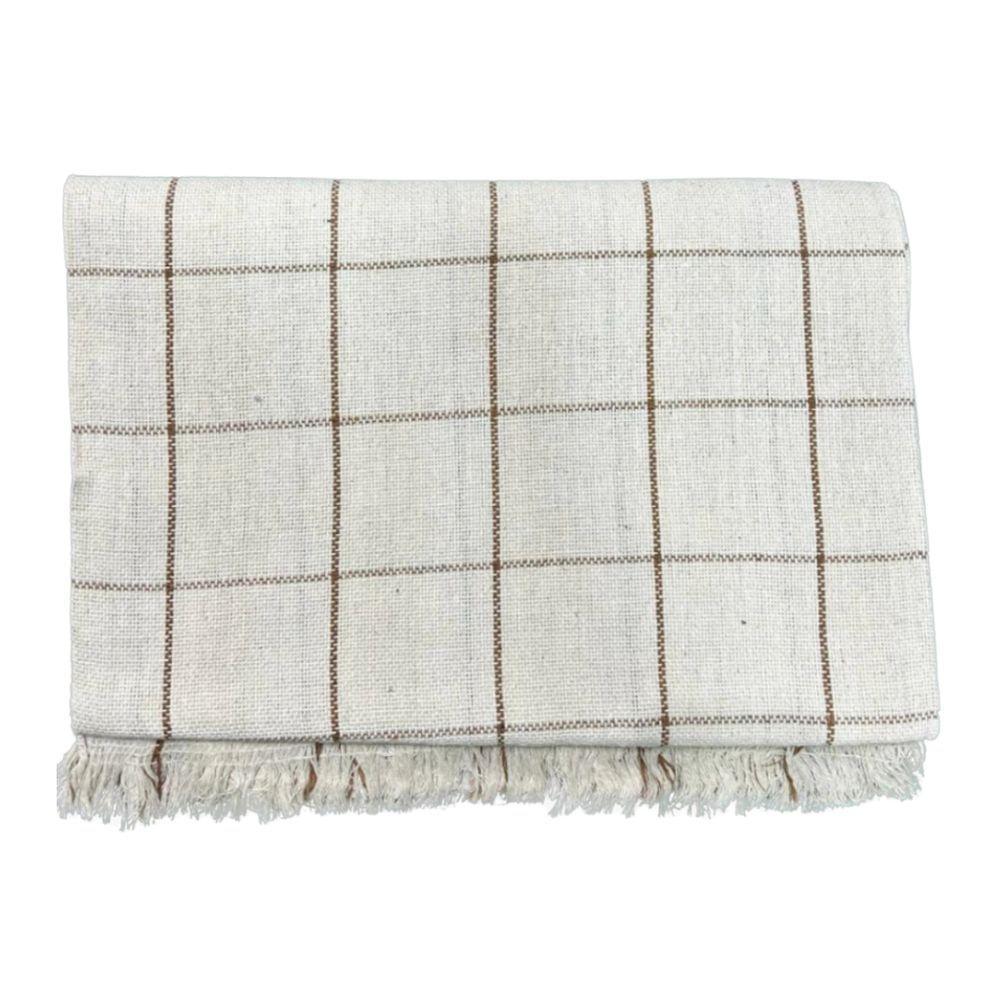 Manta Para Sofá Grande 2 E 3 Lugares 2,40x1,80 Capa Protetora Cobertor Para Sofa E Cama Gigante Cru Com Caramelo - 1