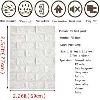 Papel Parede Painel 3d Tijolinho Branco Placa Auto Adesivo Revestimento Espuma 77x70cm Grande Autocolante Decoracao