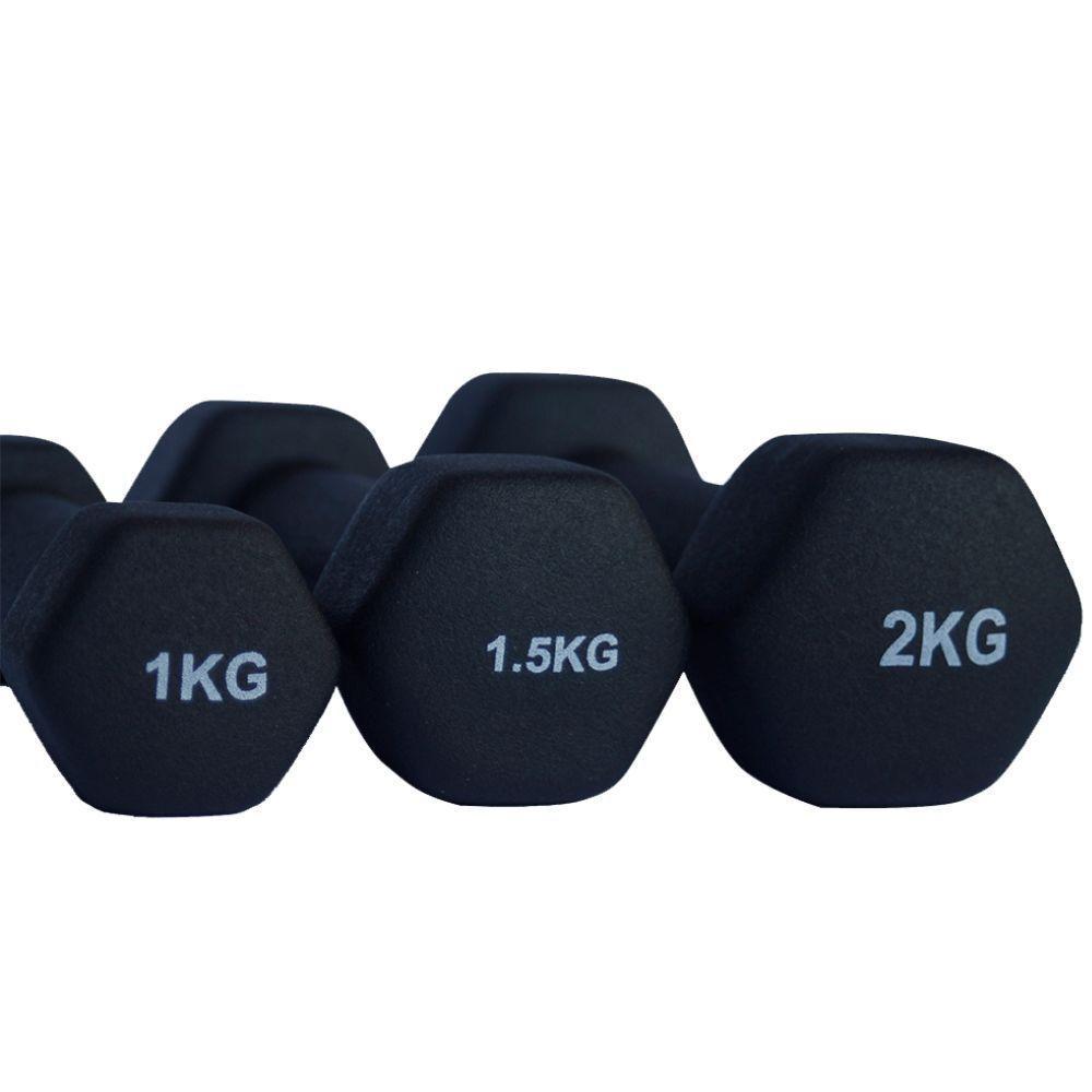 Kit Halter Sextavados Athletic 9kg 3 Pares De Halteres Com Suporte Para Treino E Musculação - 4