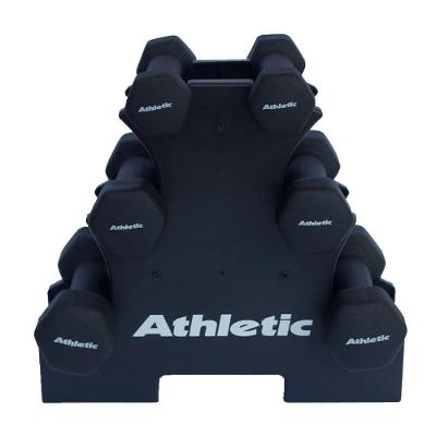 Kit Halter Sextavados Athletic 9kg 3 Pares De Halteres Com Suporte Para Treino E Musculação