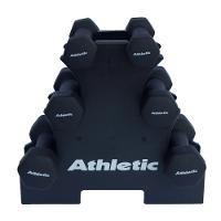 Kit Halter Sextavados Athletic 9kg 3 Pares De Halteres Com Suporte Para Treino E Musculação - 1