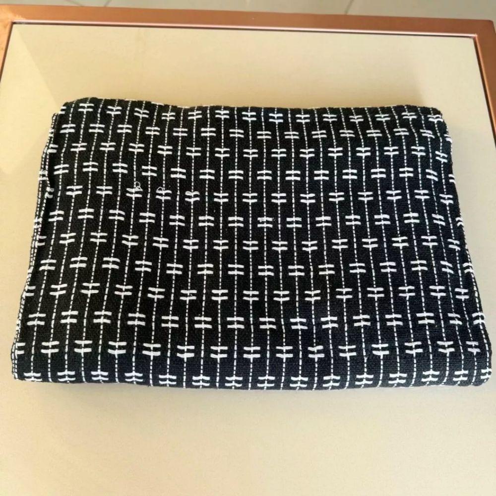 Manta Para Sofá De 2 Ou 3 Lugares Preto E Branco Grande 100% Algodão 2,50x1,80 Gigante - 1