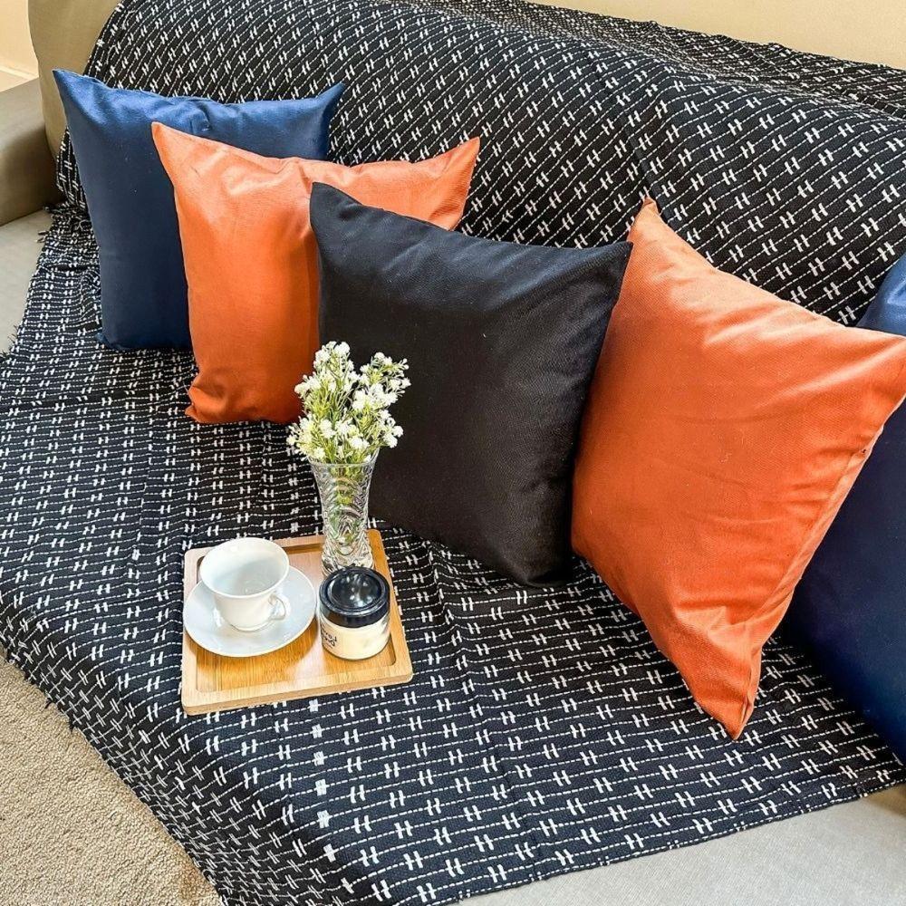 Manta Para Sofá De 2 Ou 3 Lugares Preto E Branco Grande 100% Algodão 2,50x1,80 Gigante - 2