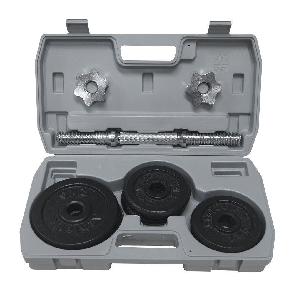Maleta Dumbbell Athletic Com 8kg Em Anilhas Kit Halter Ajustável Com Barra Cromada Para Treino Em Casa - 3