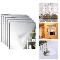 Kit 5 Espelho Adesivo Sala Jantar Acrilico Espelhado 5 Unidades Flexivel Quadrado 15x15cm Decorativo Auto Colante - 1