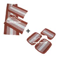 Jogo De Banheiro + Kit Passadeira Tapete De Cozinha 3 Peças Para Casa Cor:kit Terracota - 1