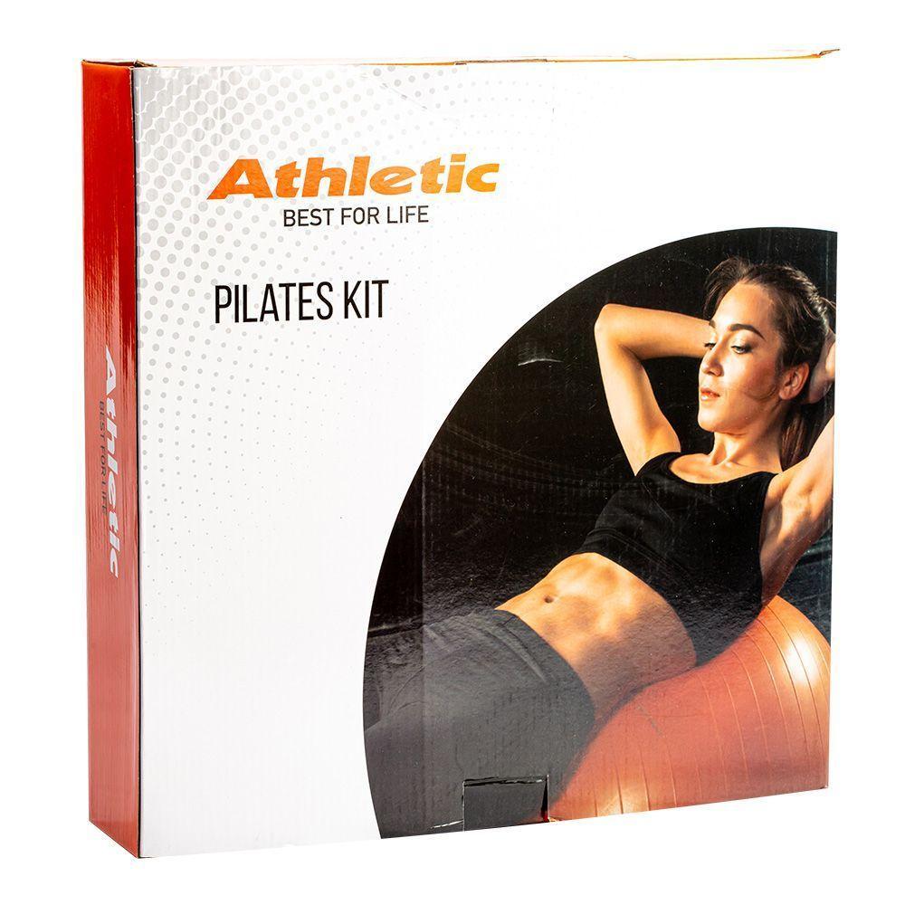 Kit Pilates Yoga Athletic Anel De Pilates 38cm + Bola De Ginástica 65cm Com Bomba + Faixa Elástica - 4