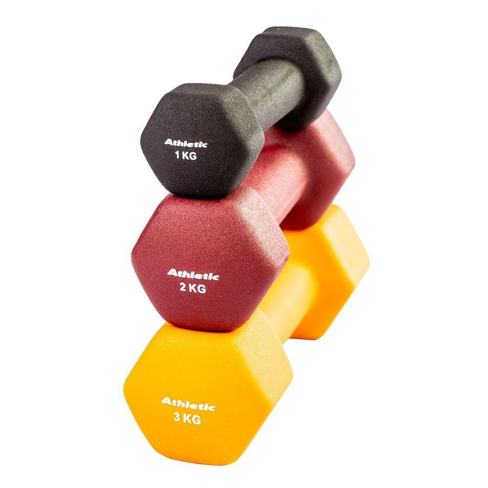 Kit Halter Sextavados Athletic 12kg 3 Pares De Halteres Com Suporte Para Treino E Musculação Em Casa - 2