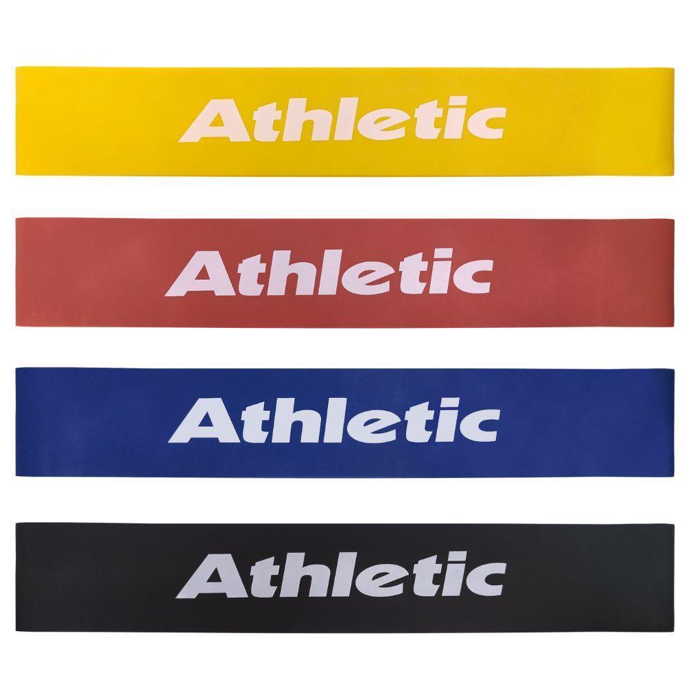 Kit 4 Faixas Elásticas De Resistência Athletic 4 Níveis Para Treino Funcional Musculação Fitness Em Casa - 1