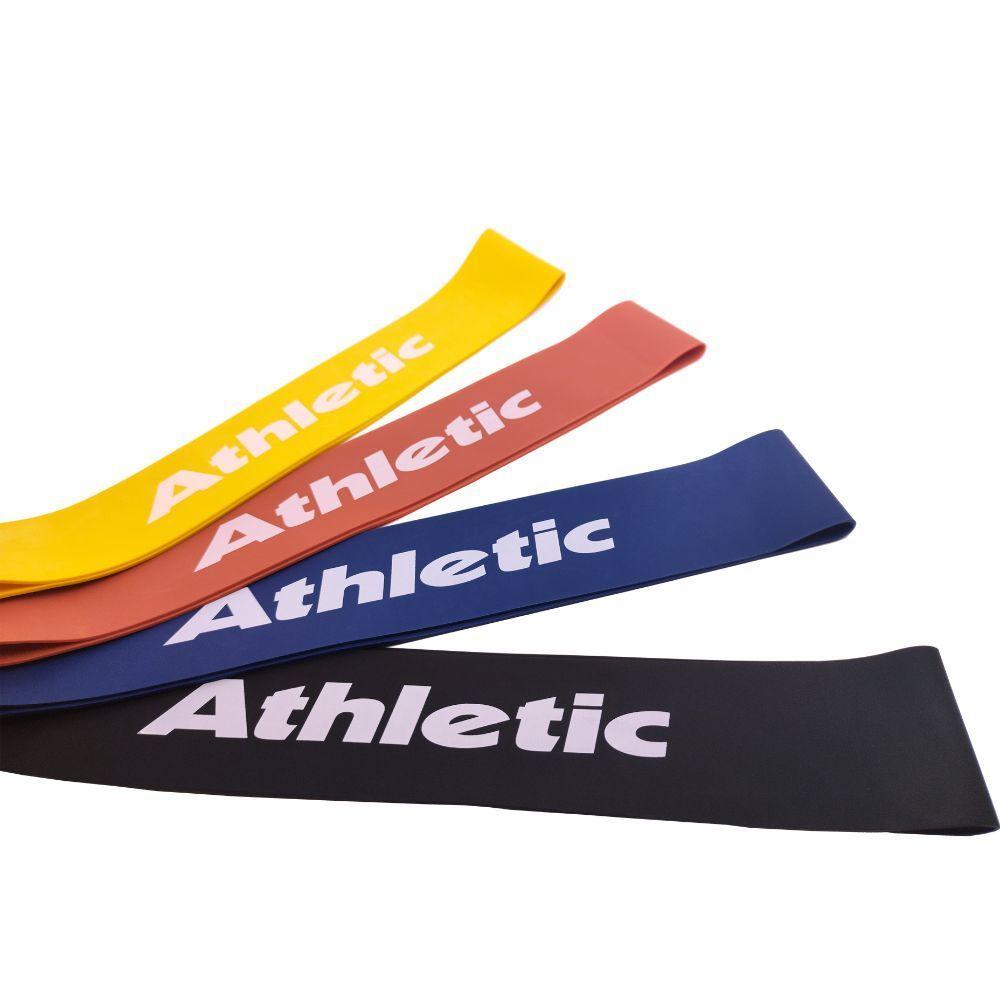 Kit 4 Faixas Elásticas De Resistência Athletic 4 Níveis Para Treino Funcional Musculação Fitness Em Casa - 3