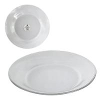 Jogo 5 Pratos Fundo Vidro Cristal Egipicio Kit Liso Diamond Transparente Bar Restaurante Buffet