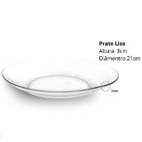 Jogo 5 Pratos Fundo Vidro Cristal Egipicio Kit Liso Diamond Transparente Bar Restaurante Buffet - 6