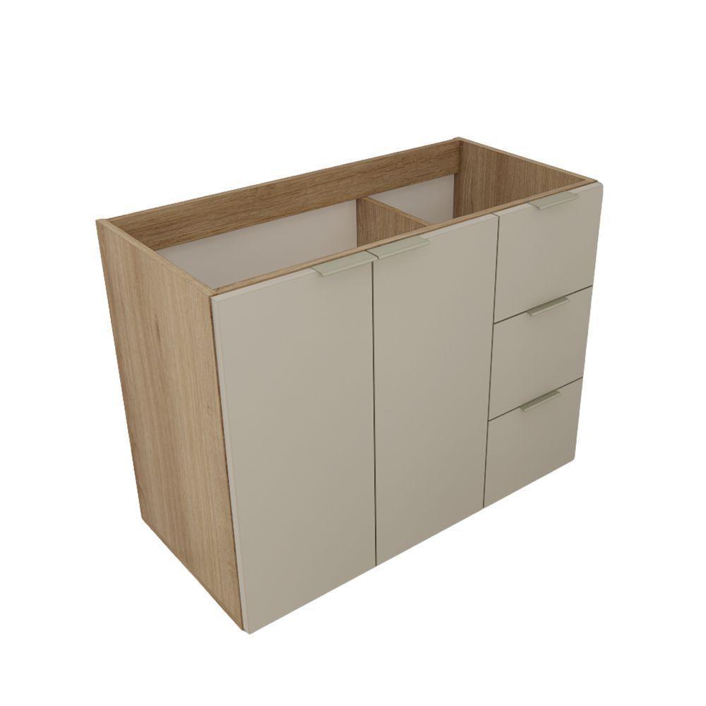 Gabinete De Banheiro Sem Cuba Vittare 79,6cm Estilare GAB5003 Carvalho-nude Gaveta Direita - 2