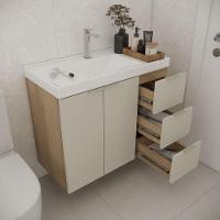 Gabinete De Banheiro Sem Cuba Vittare 79,6cm Estilare GAB5003 Carvalho-nude Gaveta Direita - 5