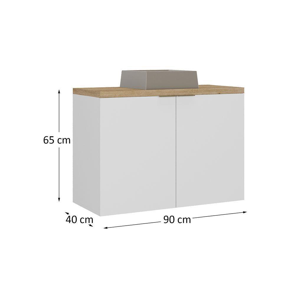 Gabinete Nature 90cm Estilare GAB4032 Branco-carvalho - 5