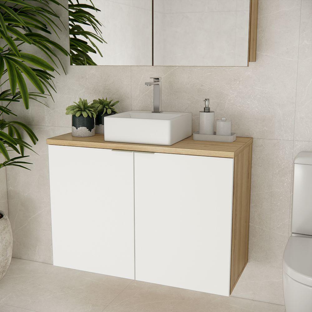 Gabinete Nature 90cm Estilare GAB4032 Carvalho-branco - 1