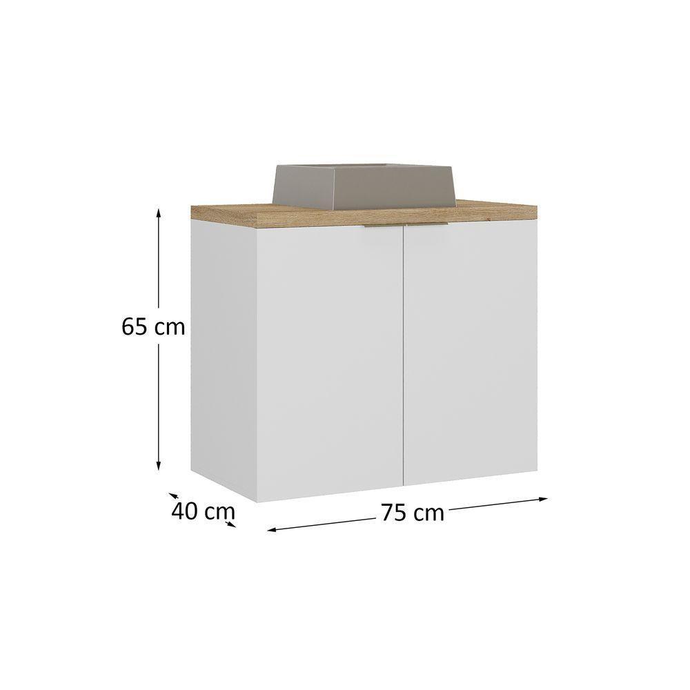 Gabinete Nature 75cm Estilare GAB4011 Branco-carvalho - 5