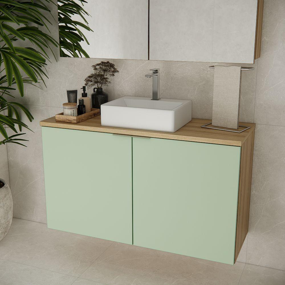 Gabinete Nature 110cm Estilare GAB4035 Carvalho-verde - 1