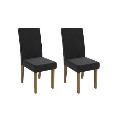 Kit 2 Cadeiras De Cozinha 2cad131 2 Un Canela-suede Preto - Kappesberg