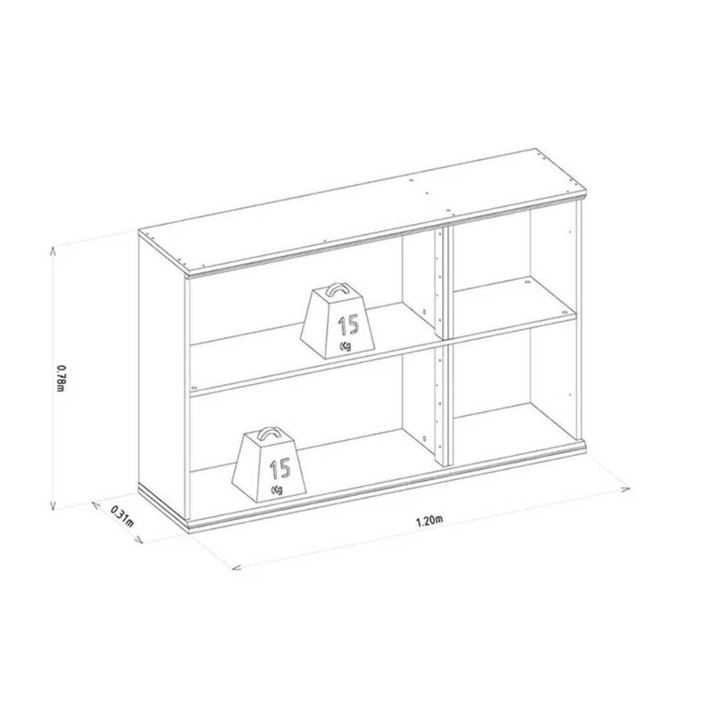 Armário Aéreo P- Cozinha Atena C- 3 Portas Reflecta 120cm Jequitiba-off White Fosco - Linea Brasil - 2