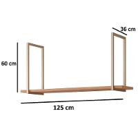 Prateleira De Cozinha Suspensa Esplêndida 125cm Cinamomo - Mgm - 2