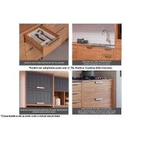 Armário Aéreo P- Cozinha Estela C- 2 Portas Basculantes Ripada 80 Cm Cinamomo-titanium - Mgm