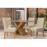 Cadeira Sala De Jantar 2cad129cn Kit 2 Un Canela-linho Cinza - Kappesberg - 3