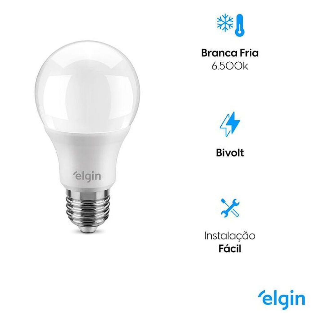 Lâmpada Led Bivolt Bulbo 9 Watts 6500k - 48bled2m09yu - Elgin - 3
