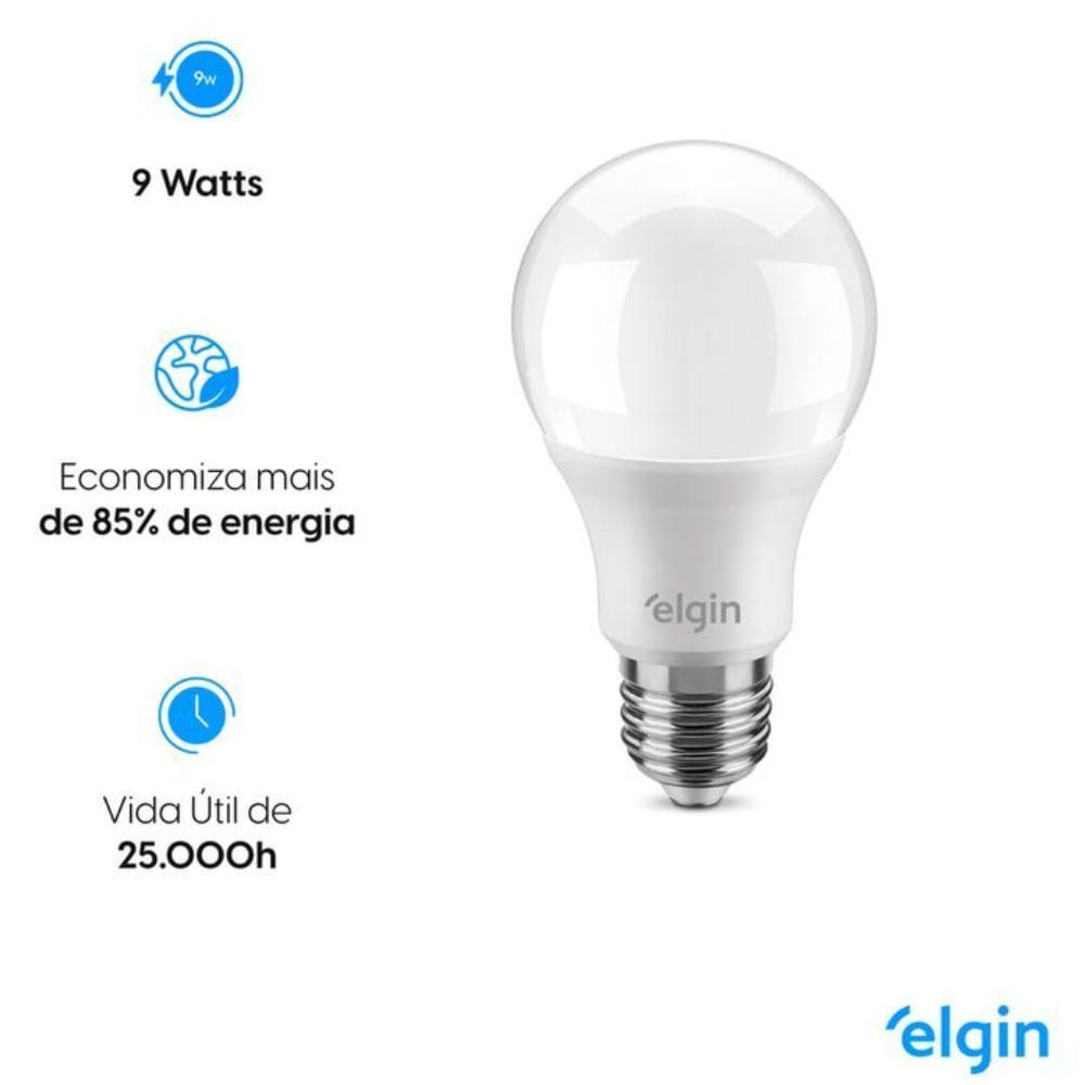 Lâmpada Led Bivolt Bulbo 9 Watts 6500k - 48bled2m09yu - Elgin - 4