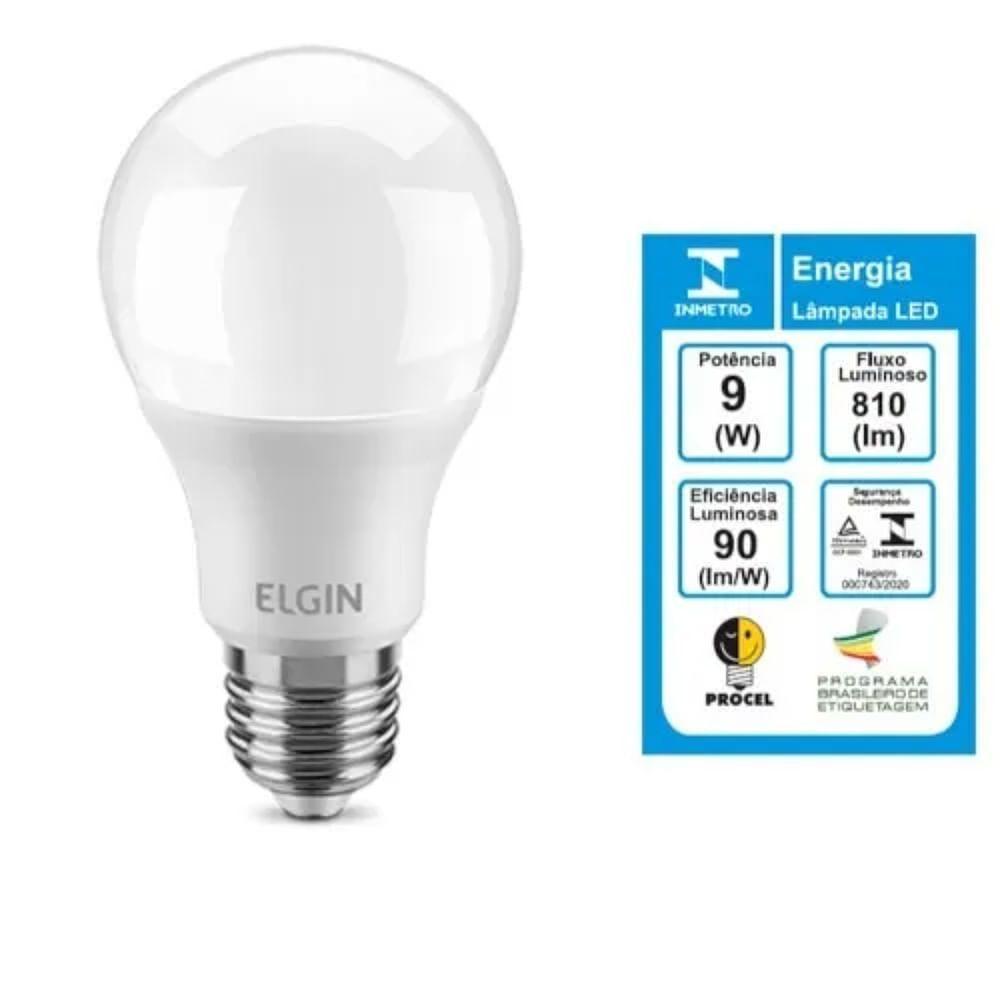 Lâmpada Led Bivolt Bulbo 9 Watts 6500k - 48bled2m09yu - Elgin - 5
