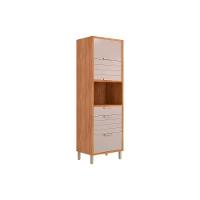 Paneleiro De Cozinha Eloise C- 3 Portas Basculantes Riscadas 1 Nicho P- Forno E 2 Gavetas 70 Cm Cinamomo-off White - Mgm - 1