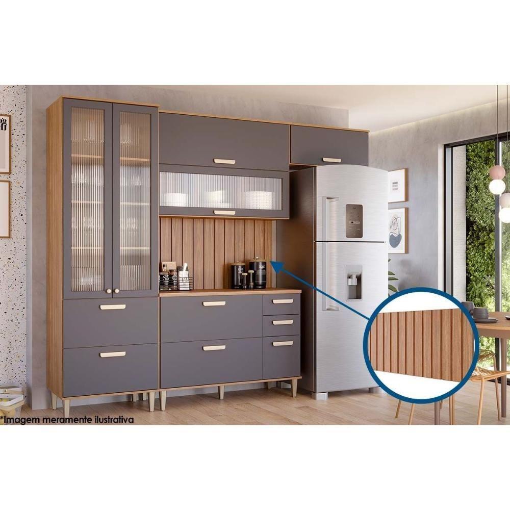 Multiuso De Cozinha Painel Ripado Gourmet Bella-estela-eloise 120 Cm Cinamomo - Mgm - 4