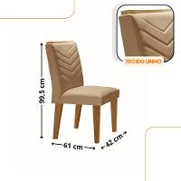Mesa Aster 180 Tampo Em Mdf E Vidro + 6 Cadeiras Liz Moderna Turim 07/off White/imbuia - 3