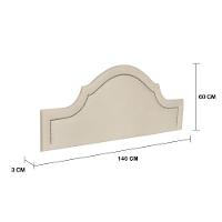 Cabeceira Casal Provençal Luxo 140x60 Suede Off White - Tachas Prata - 2