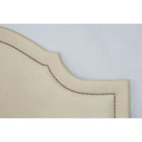 Cabeceira Casal Provençal Luxo 140x60 Suede Off White - Tachas Prata - 3