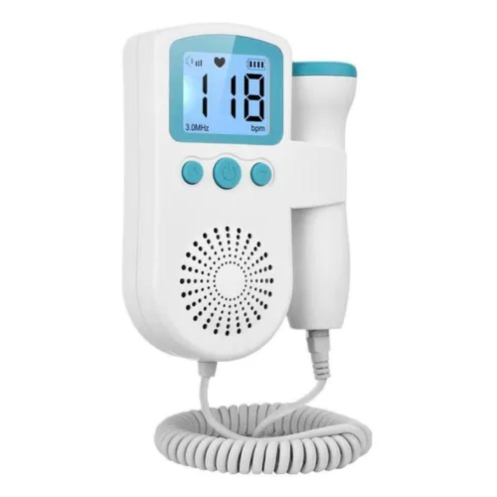Monitor Fetal Doppler Aparelho Para Ouvir Coracao Do Bebe Ultrassom Batimentos Gravida Verde - 3