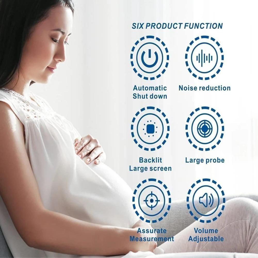 Monitor Fetal Doppler Aparelho Para Ouvir Coracao Do Bebe Ultrassom Batimentos Gravida Verde - 7