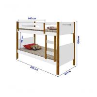 Beliche Heloisa Branco/Mel Com Escada E Grade De Proteção Com Cama Auxíliar - 2