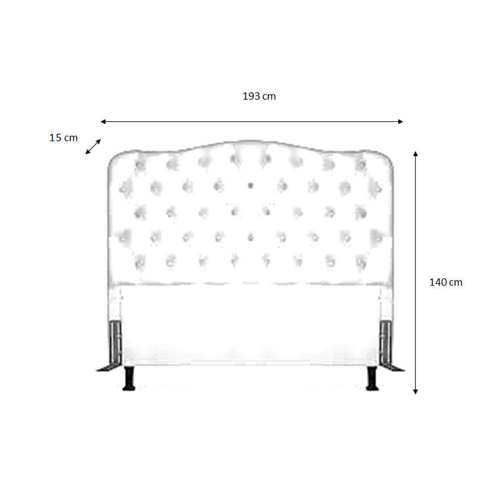 Cabeceira King 193 - Bello Box - Dunas Veludo Camurça - 3