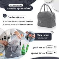 Bolsa Térmica Lancheira Compacta Com Revestimento Interno Isolante E Zíper Cinza - 6