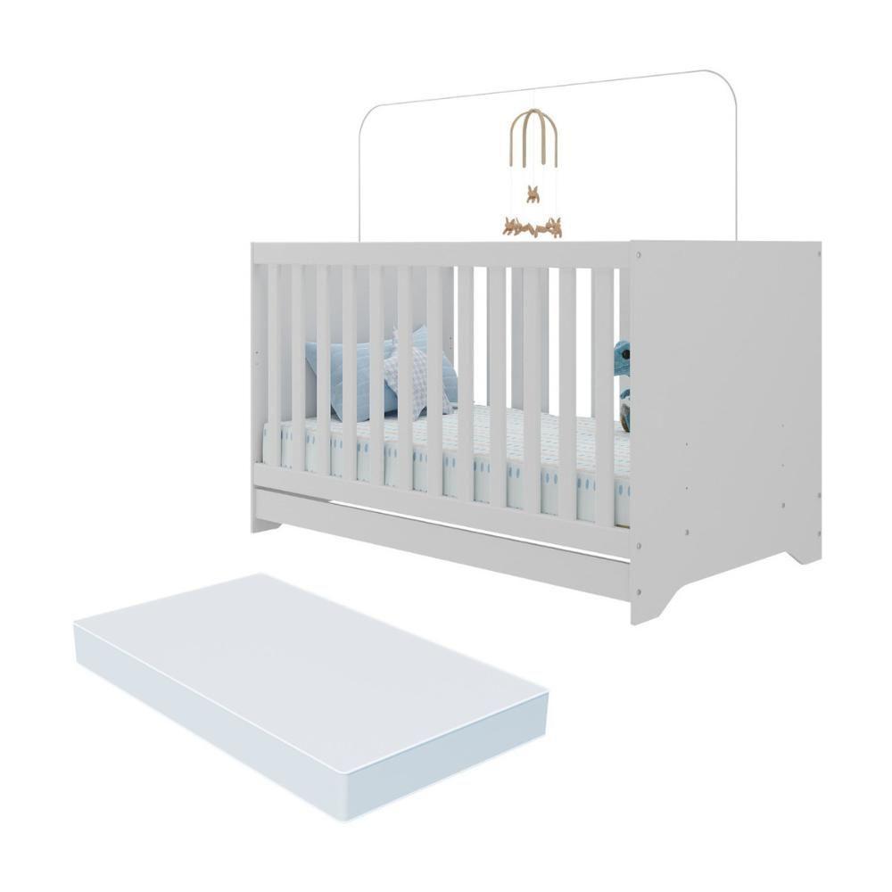Berço Americano 3 Em 1 Com Colchão Incluso Multimóveis Mp0527pa Branco - 1