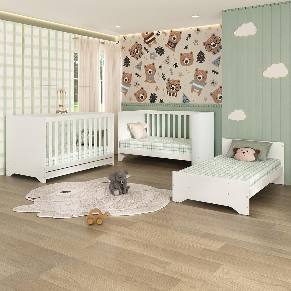 Berço Americano 3 Em 1 Com Colchão Incluso Multimóveis Mp0527pa Branco - 8