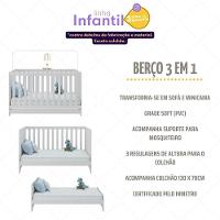 Berço Americano 3 Em 1 Com Colchão Incluso Multimóveis Mp0527pa Branco - 3